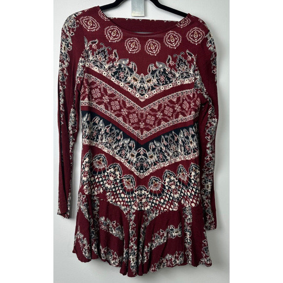 Free People Tunic Dress Smooth Talker Women XS Long Sleeve Back Cutout Mini B4 - Picture 1 of 7
